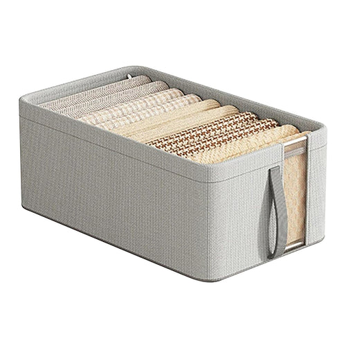 Oxford Cloth Foldable Storage Containers with Mesh Window-Small (Grey)