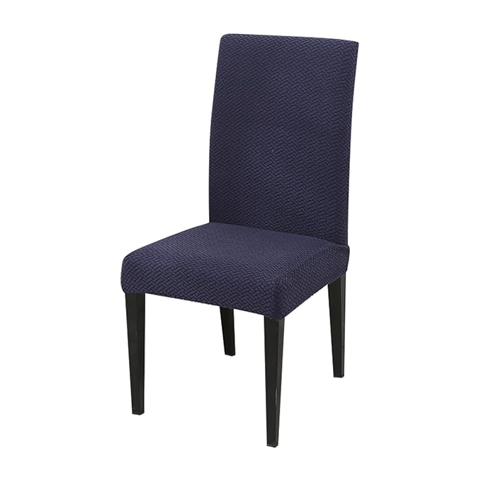 Elastic Jacquard Chair Cover (Navy Blue)