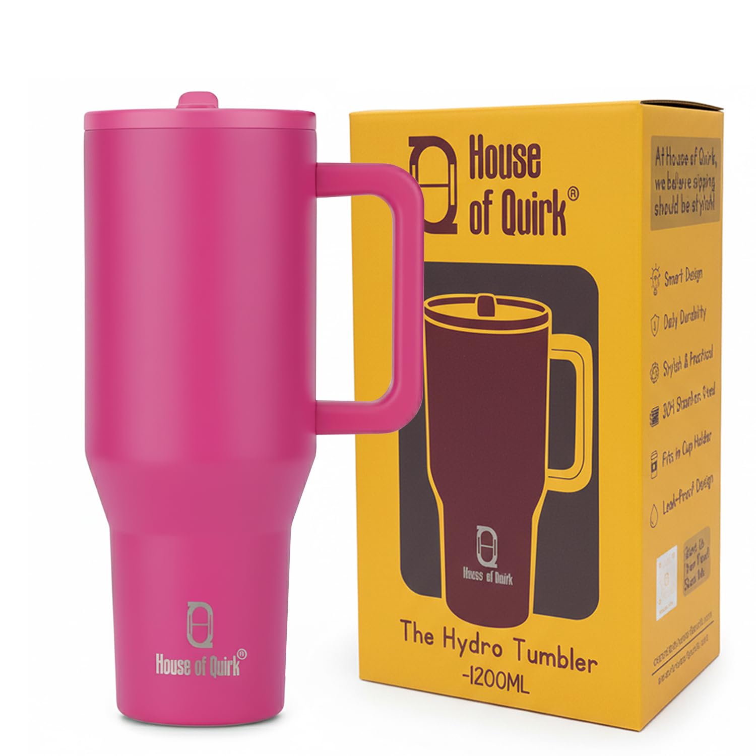 1200ML Tumbler with Handle & Simple Flip Straw