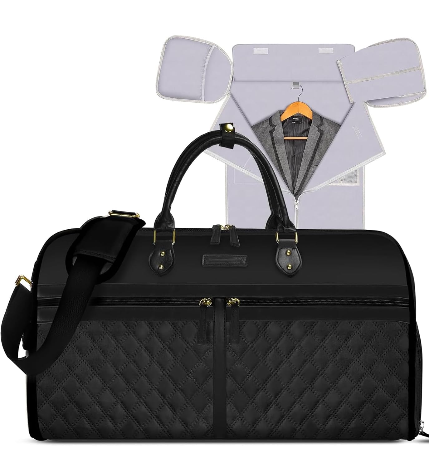 2-in-1 Convertible Garment Duffle Bag with Shoe Compartment & Shoulder