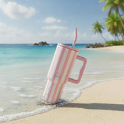 1200ML Stainless Steel Tumbler with Lid, Handle & Straws - (1200 ML)