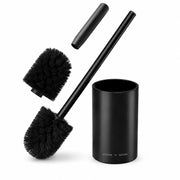 Toilet Brush with Aluminum Handle & Holder Plastic Bristles Wall Mounted