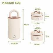 1400ml 304 Stainless Steel Lunch Box, 3 Containers