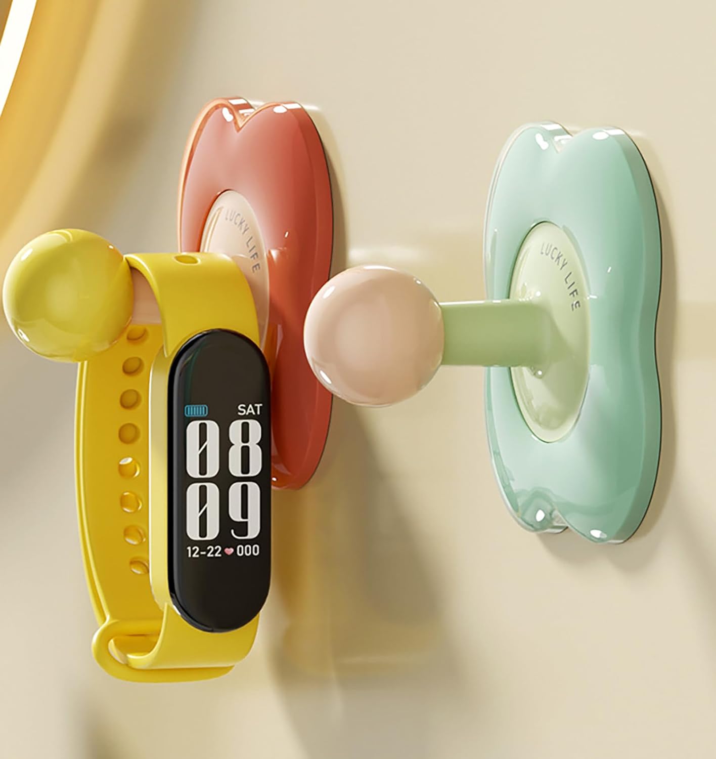 No-Trace Vacuum Suction Cup Hooks, Heavy-Duty Flower Wall Hooks (4 Pack)