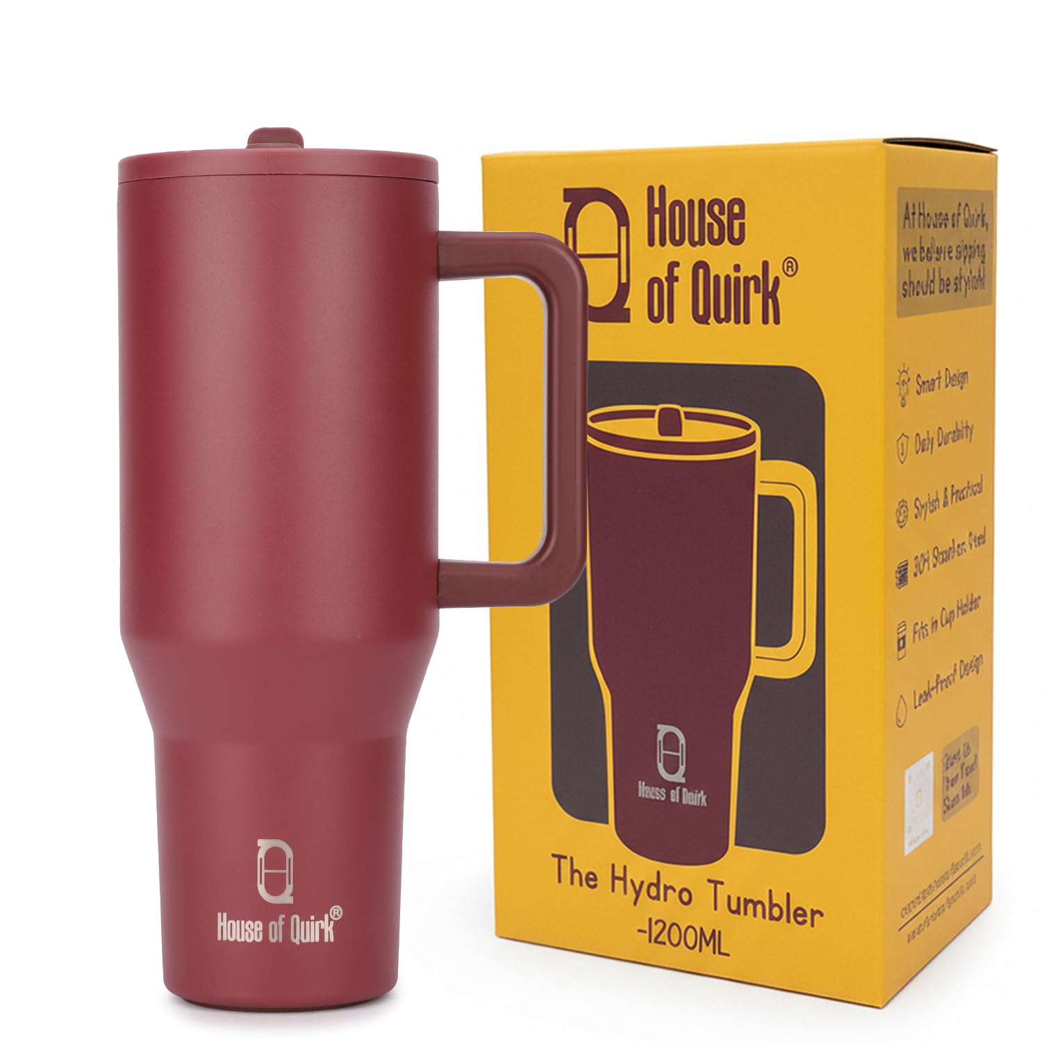 1200ML Tumbler with Handle & Simple Flip Straw