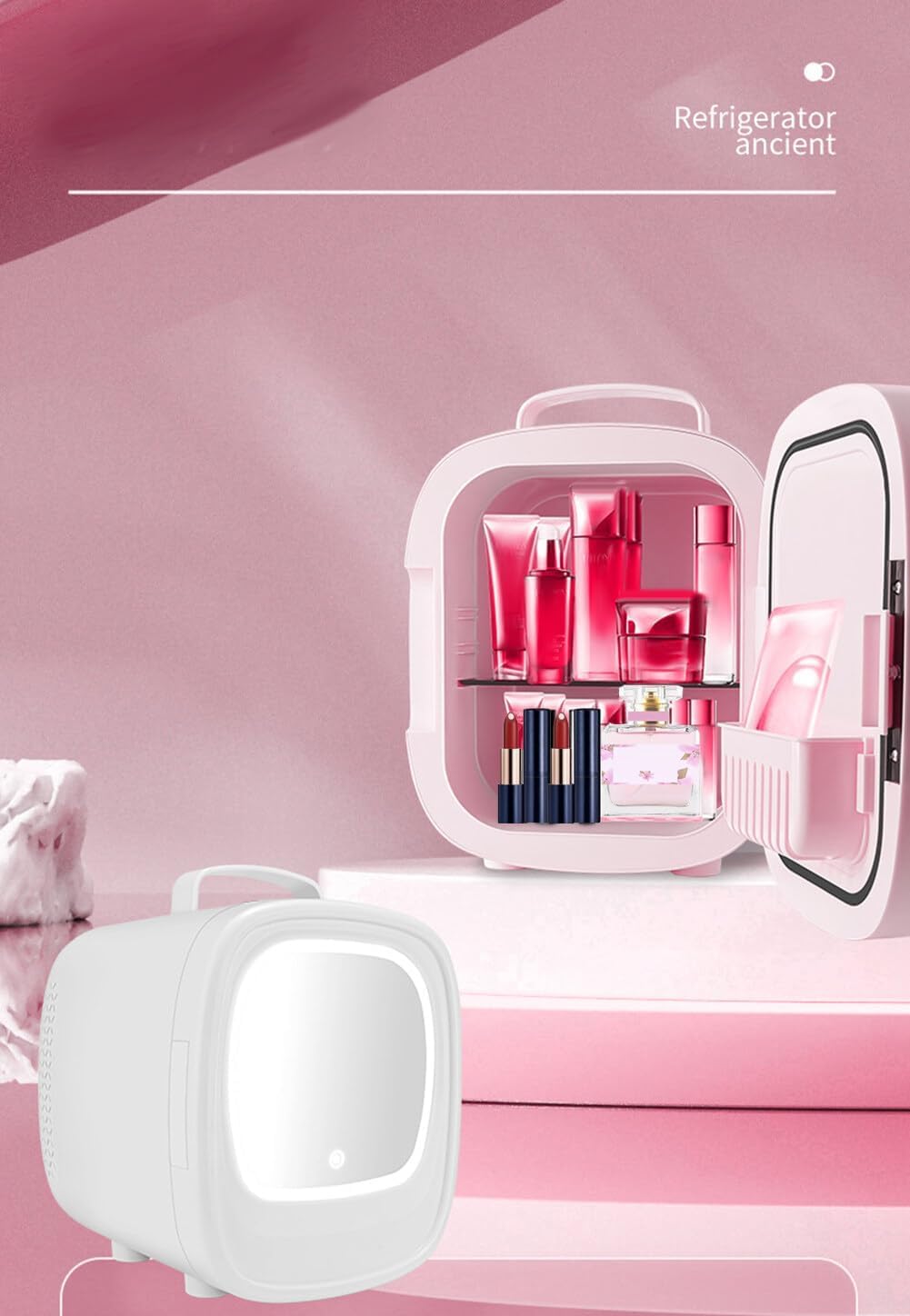 6L Beauty Mini Fridge Skincare Refrigerator with Touch Screen Led