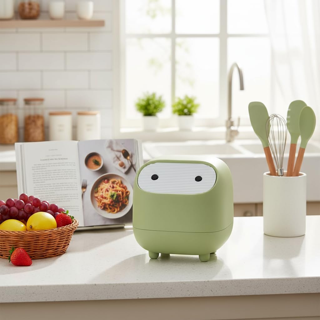 Cute Ninja Mini Trash Can with Lid
