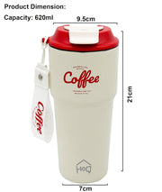 Stainless Steel Coffee Mug, 620 ML Spill Proof Travel Mug with Lid Insulated Tumbler