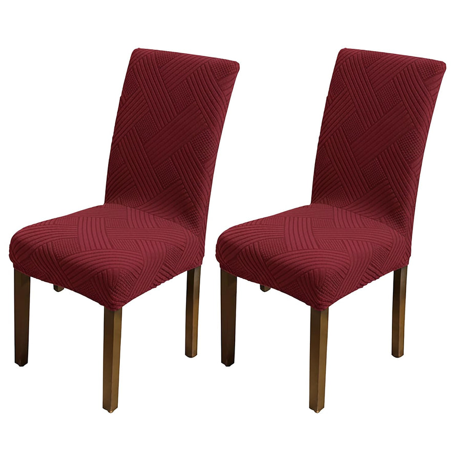 Universal Fit Elegant Jacquard Chair Cover – 220 GSM Stretch Fabric (Maroon)
