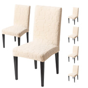 Premium Stretch Dining Chair Covers – 220 GSM Thick Jacquard Fabric- Beige