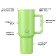 Stainless Steel Vacuum Tumbler with Straw and Lid & Handle - (1200 ML) (Solid colors)