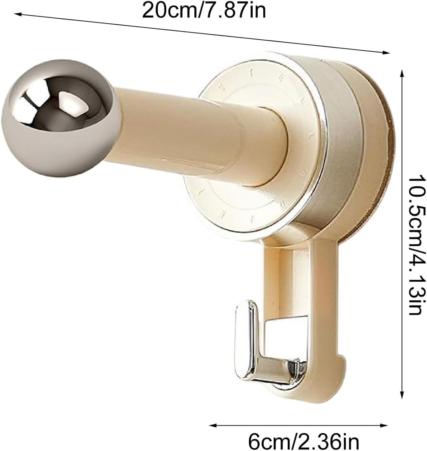 Adjustable Heavy-Duty Wall Suction Hook Waterproof No-Drill Bathroom Hook  (Cream)