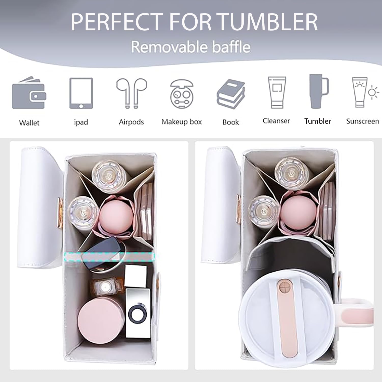 Crossbody Tumbler Holder with Purse Compartment