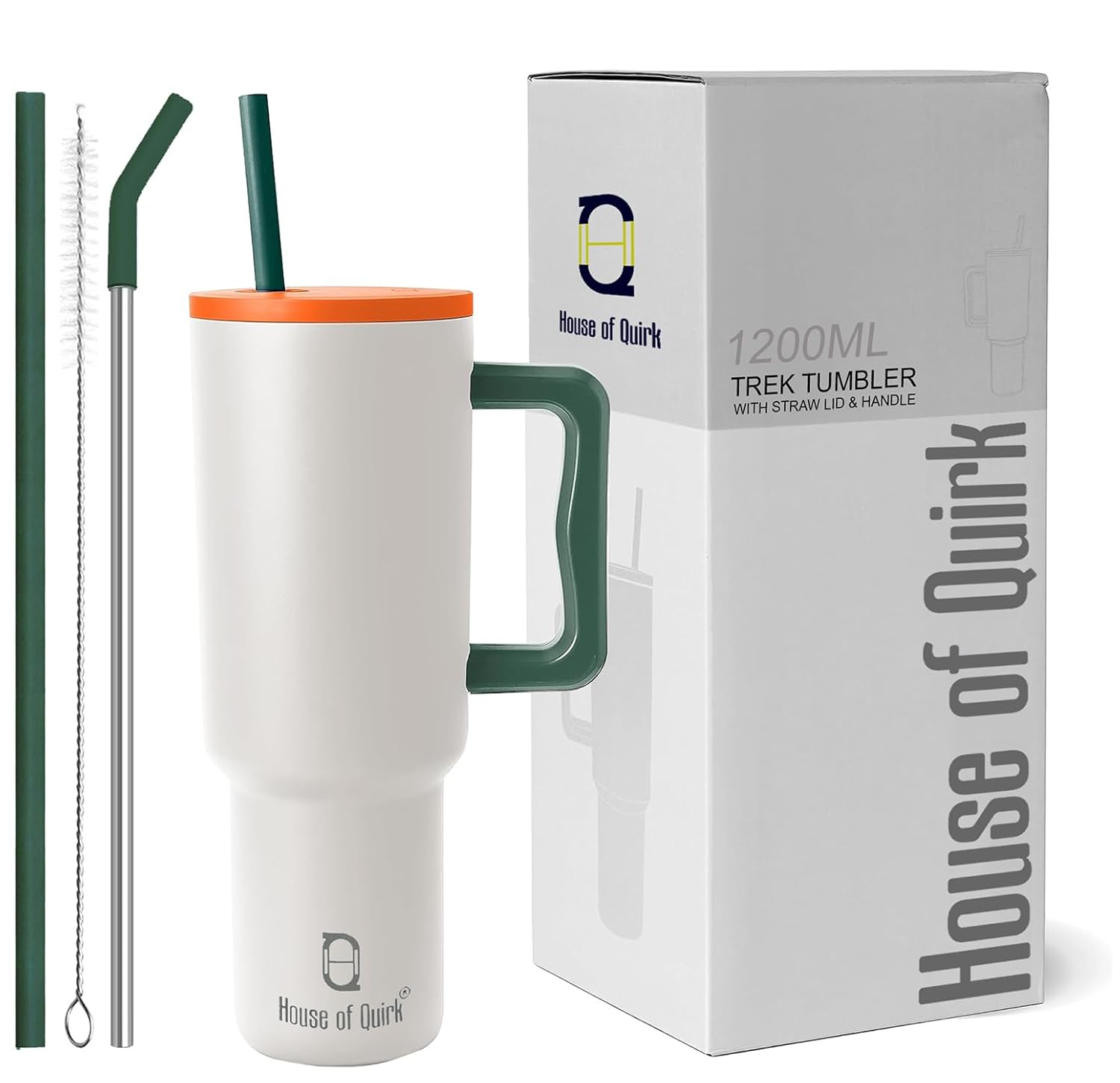 Stainless Steel Vacuum Insulated Tumbler with Straw and Lid & Handle - (1200 ML)