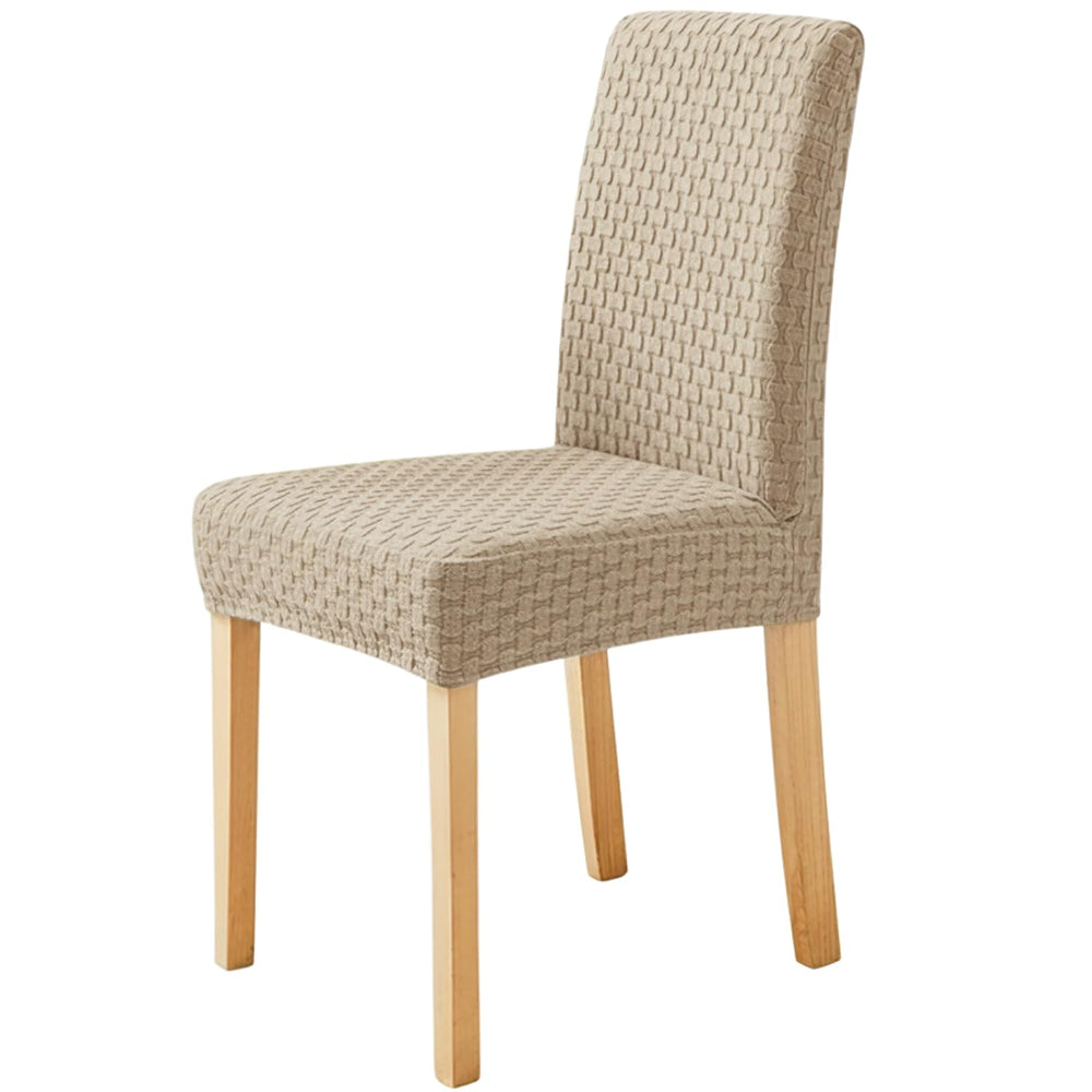 Stylish Jacquard Dining Chair Cover – 220 GSM Stretch Fabric,(Khaki)