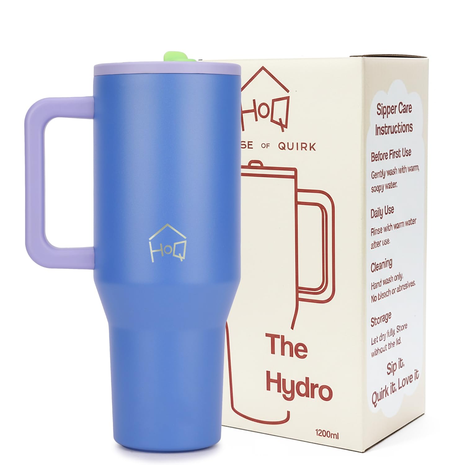 1200ML Tumbler with Handle & Simple Flip Straw