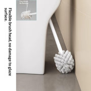 Toilet Brush with Aluminum Handle & Holder Plastic Bristles Wall Mounted
