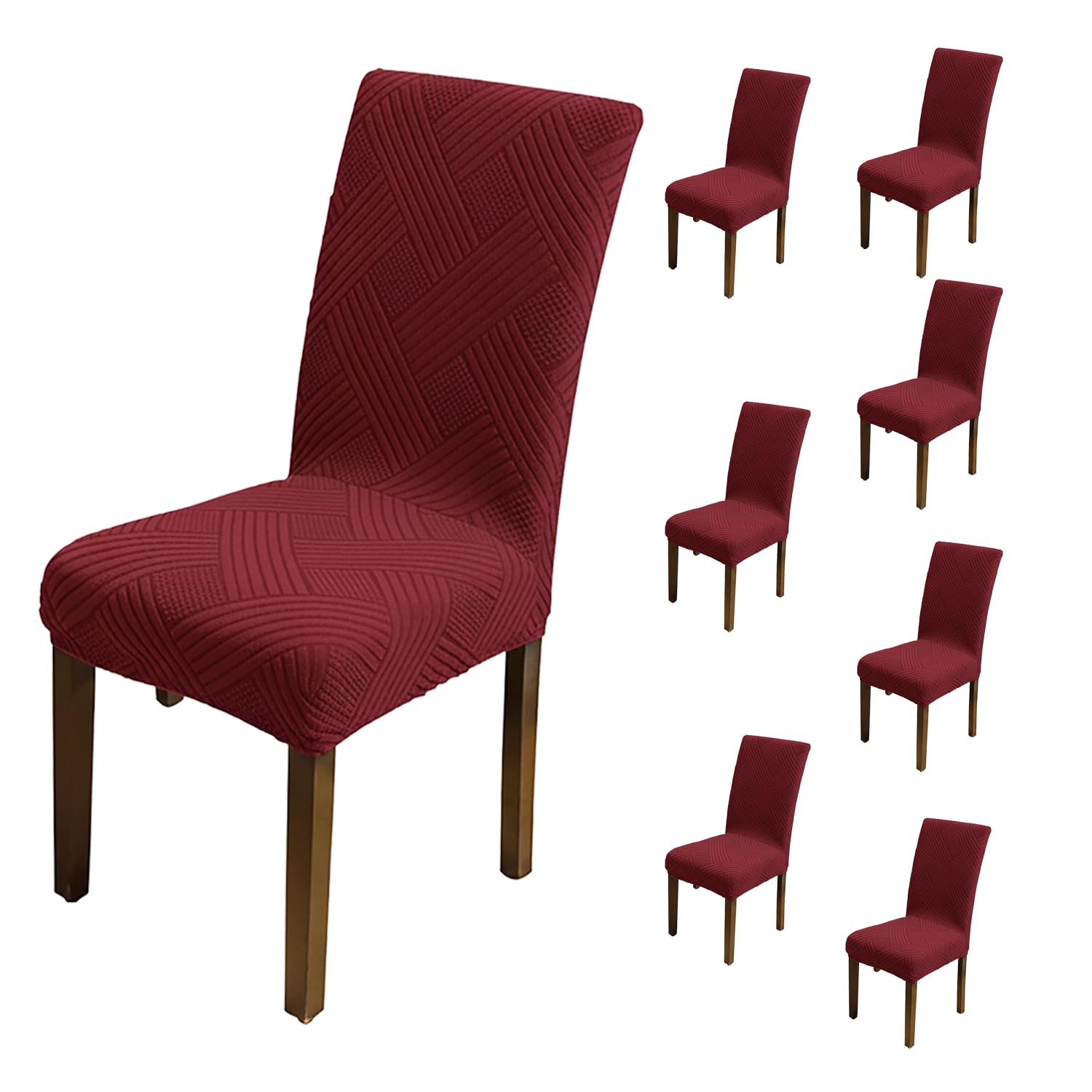 Universal Fit Elegant Jacquard Chair Cover – 220 GSM Stretch Fabric (Maroon)