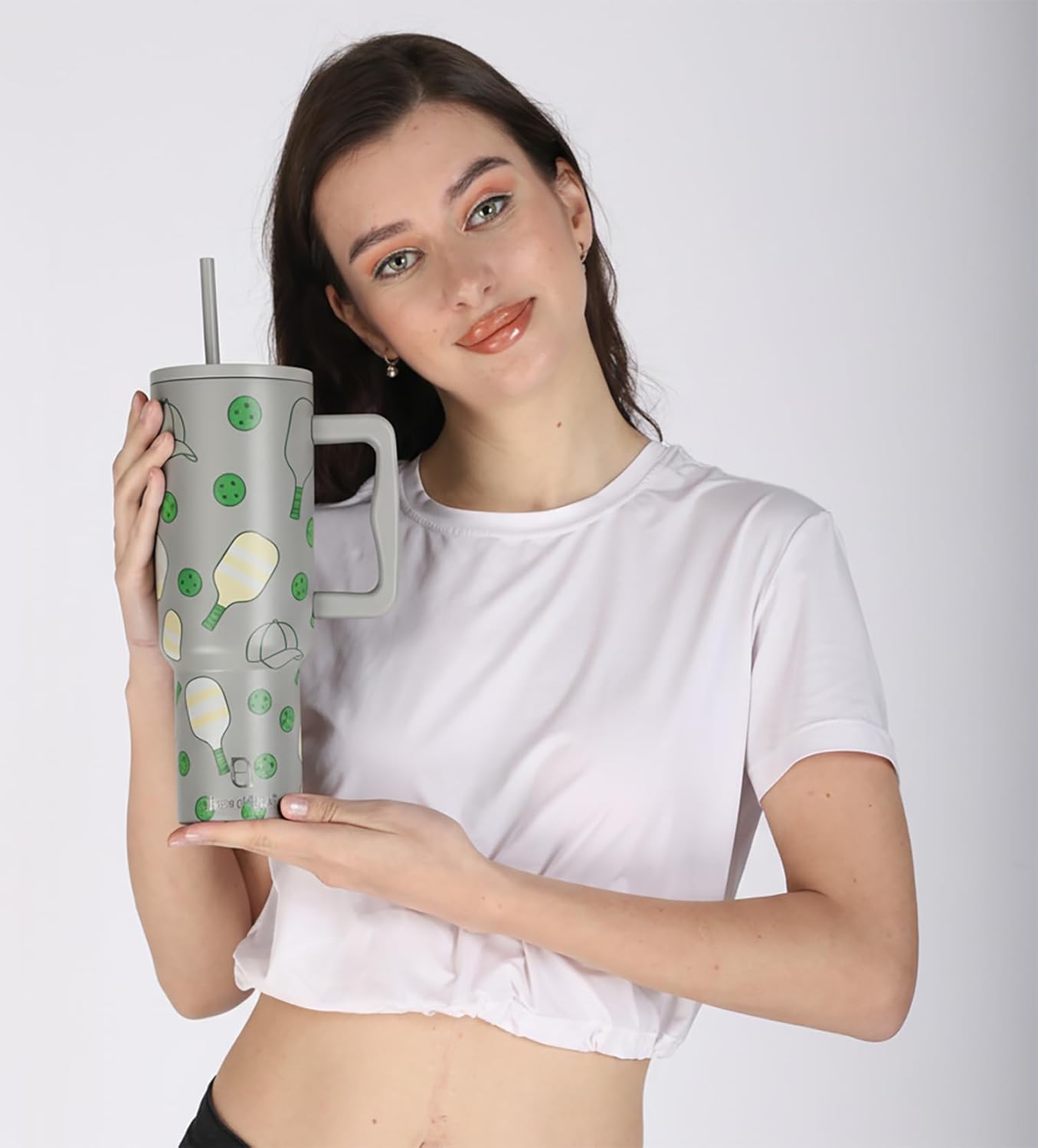 1200ML Insulated Stainless Steel Tumbler with Lid, Handle & Straws - (1200 ML)