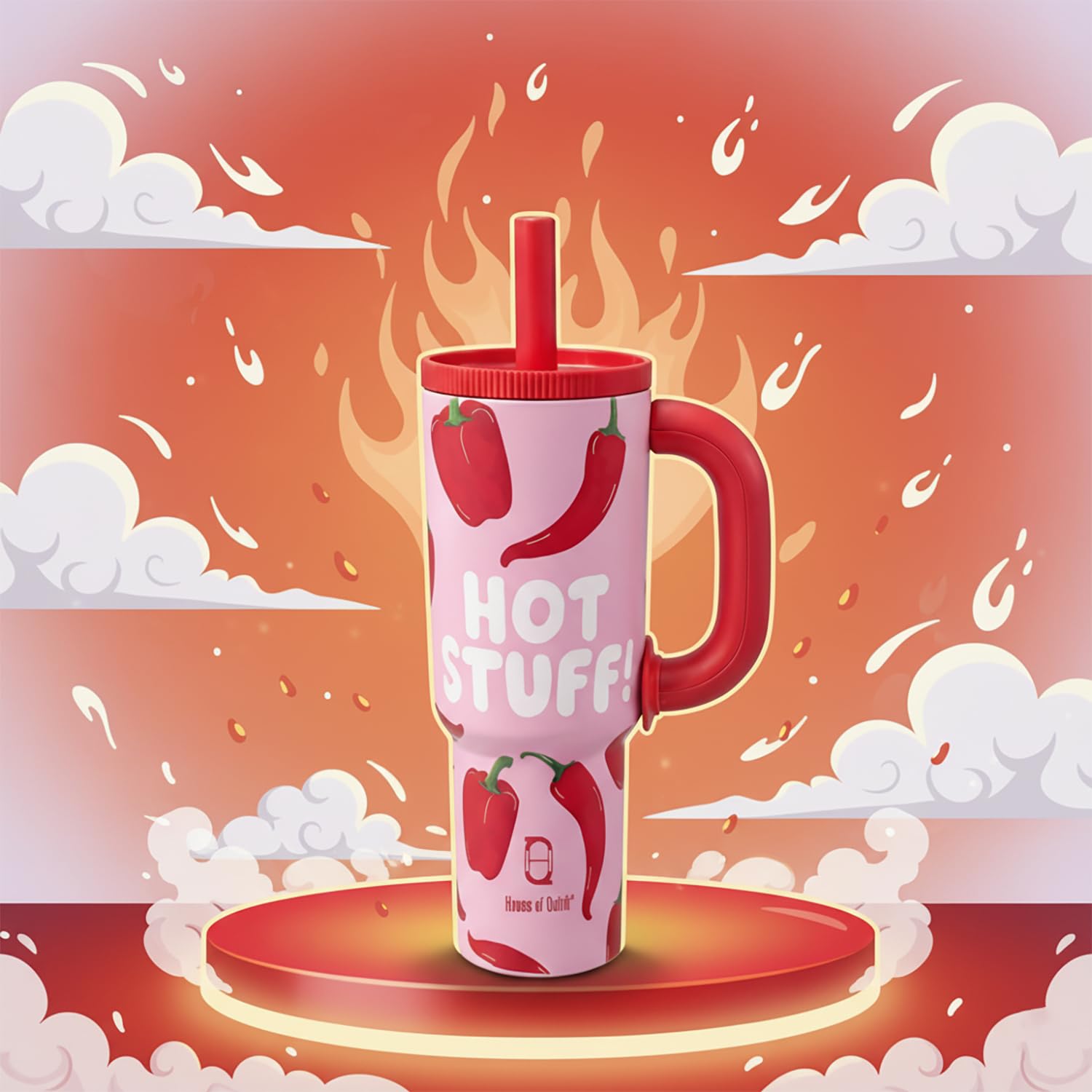 1200ml Insulated Stainless Steel Tumbler with Handle (Printed)