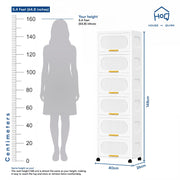 Stackable Collapsible Storage Boxes with Wheels and Doors – Versatile Plastic ( White 40 cm)