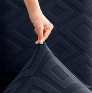 Stretchy Universal Jacquard Fabric Diamond Texture 220 GSM Chair Cover-Charcoal