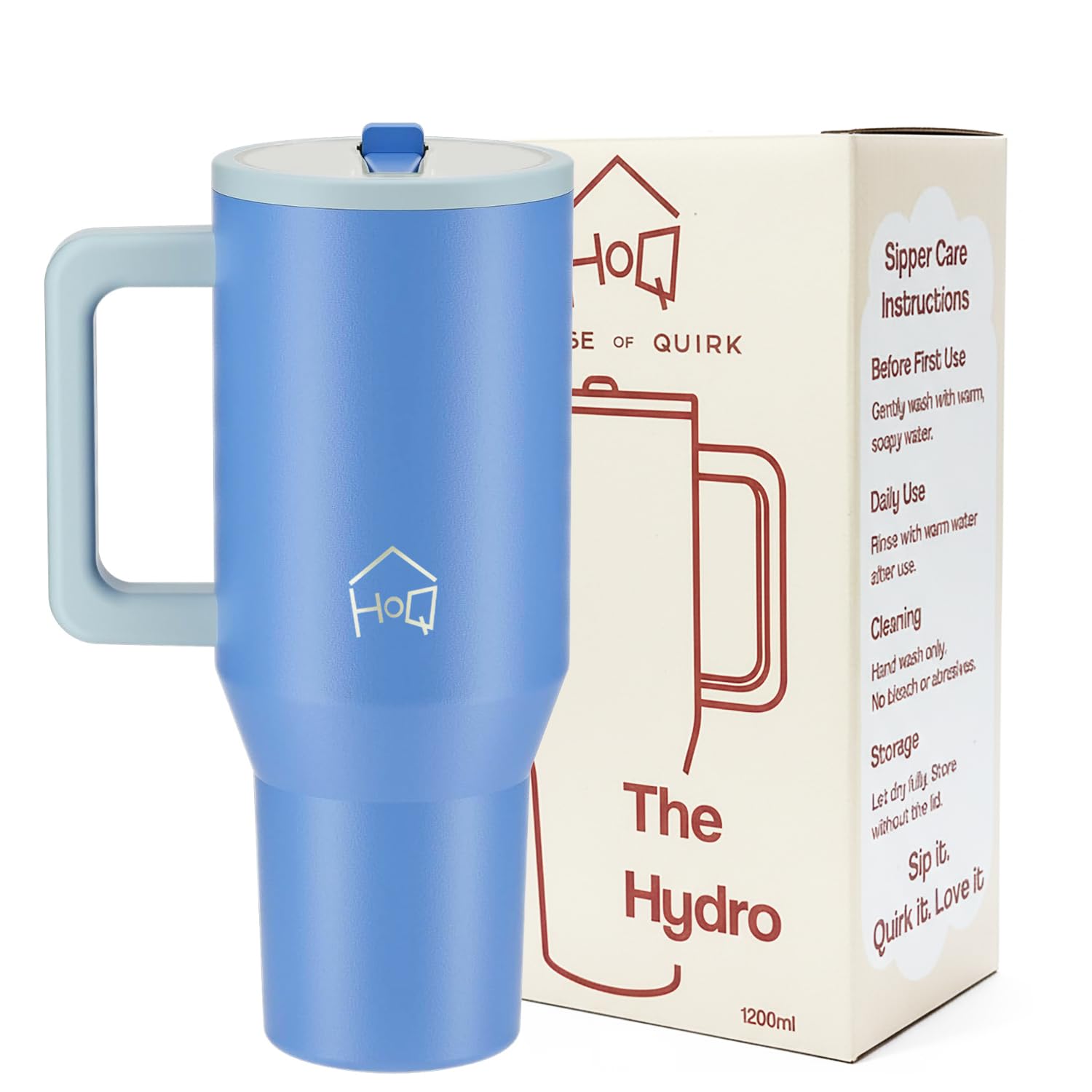 1200ML Tumbler with Handle & Simple Flip Straw