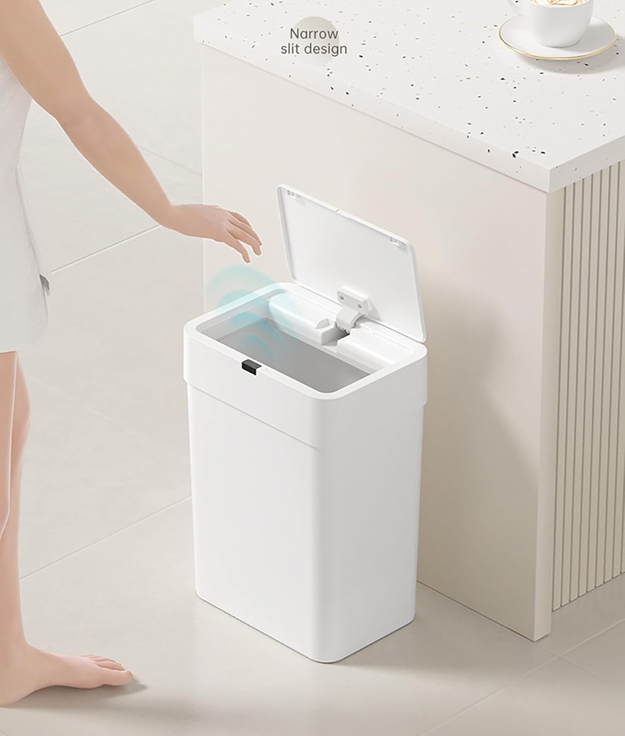 Automatic Touchless 9L Motion Sensor Trash Can – Waterproof Smart Dustbin for Home & Office (White)