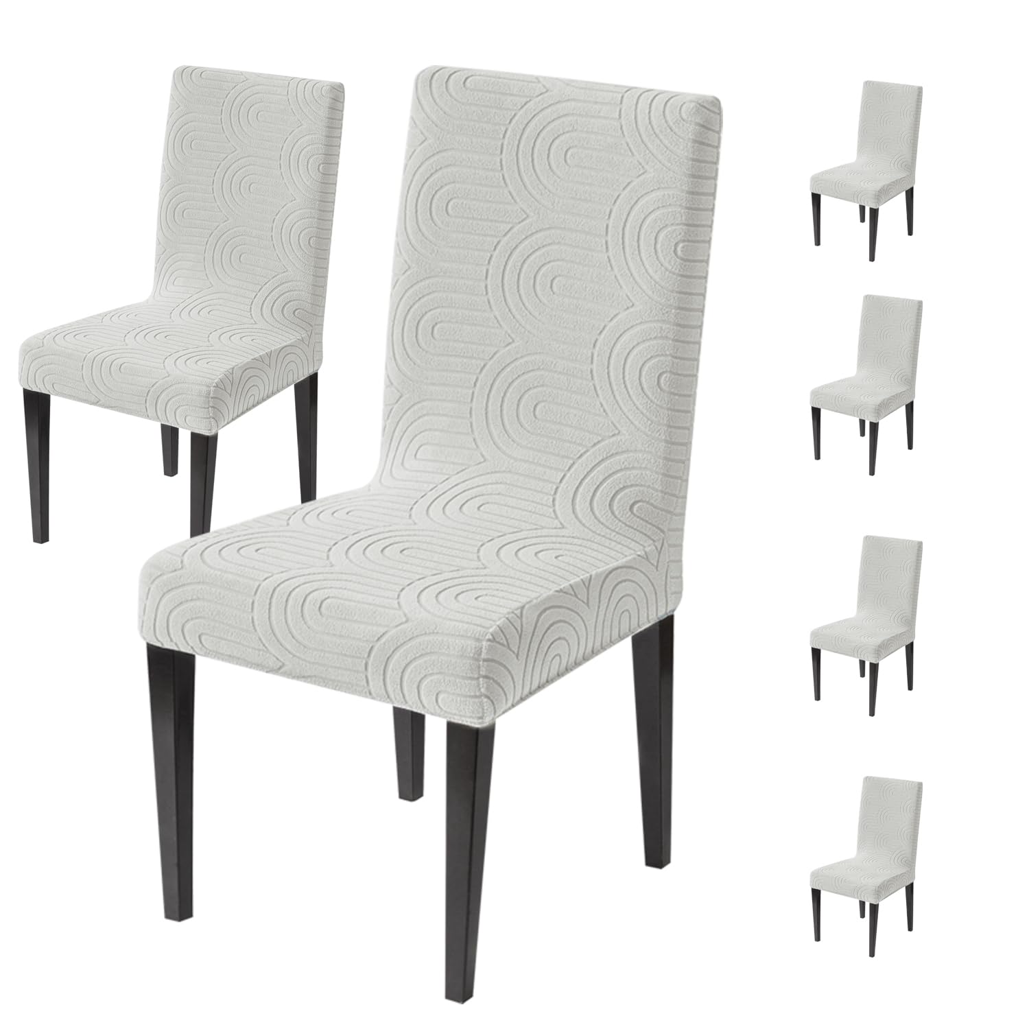 Premium Stretch Chair Cover – 220 GSM Jacquard Fabric (Grey)