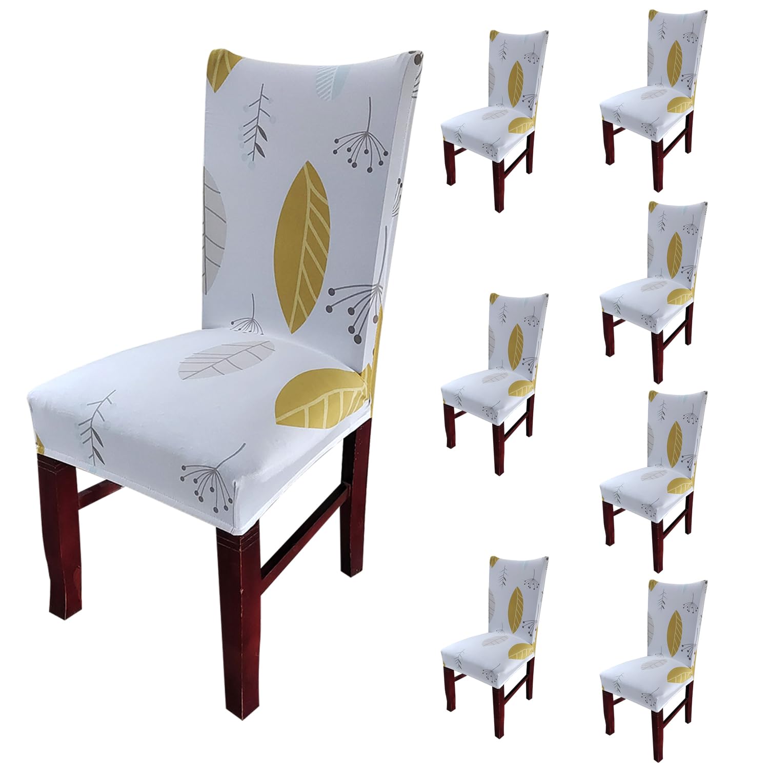 Elastic Chair Cover Stretch Removable Washable (Yellow Autumn)