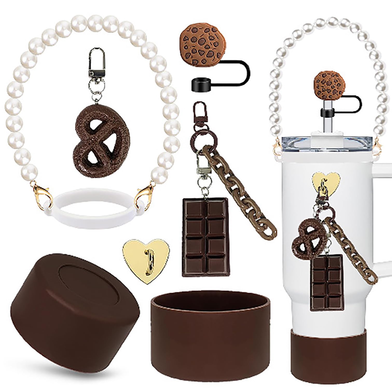 Set Accessori Stanley Cup 7 Pezzi Viola - Copricannuccia, Manicotti, Charms Decorativi - Foto 3