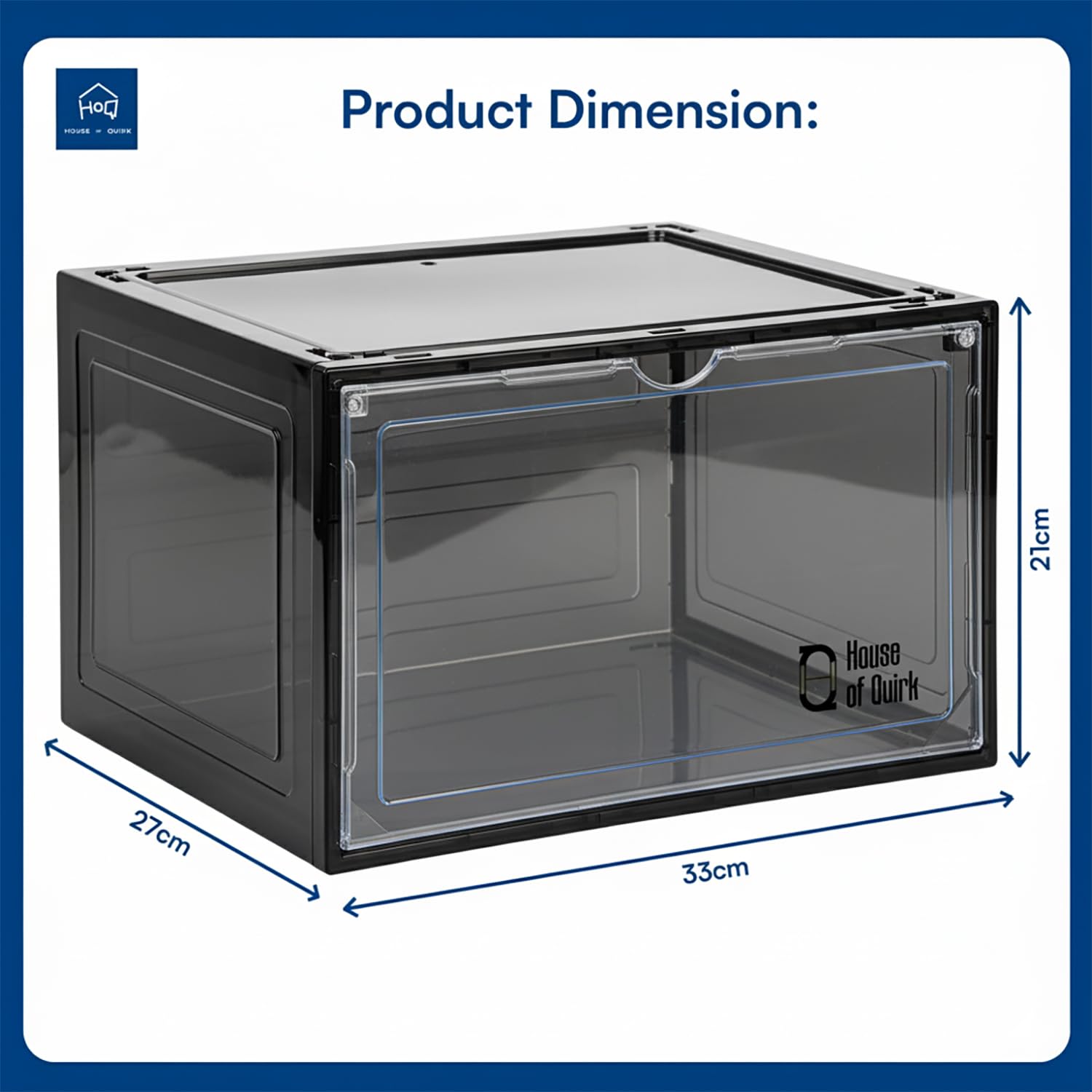 Shoe Storage Organizer Boxes Black