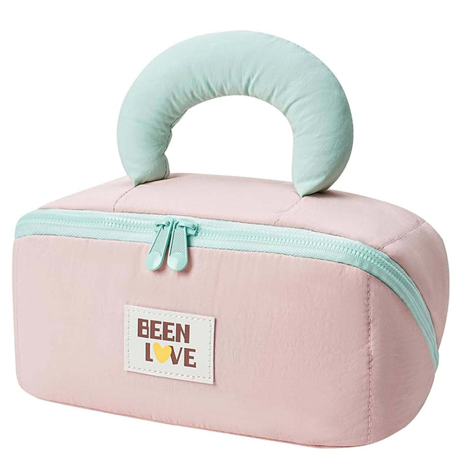 Travel Makeup Bag for Women – Lay Flat Cosmetic Bag with Compartments, Handle