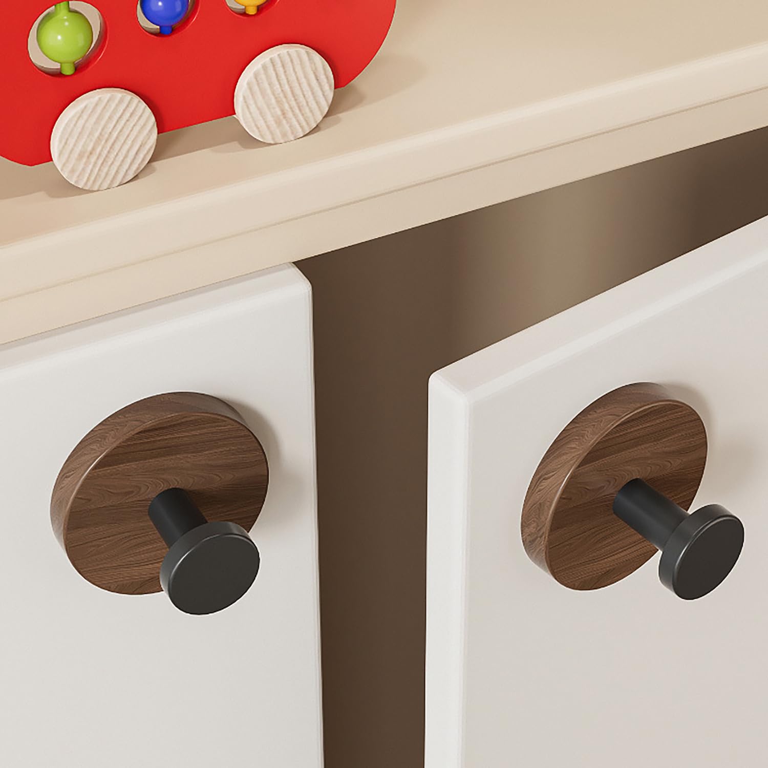 Wall Mounted Adhesive Hooks – Set of 4 Heavy-Duty Multipurpose Hooks (Brown)