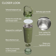 APEX 591ml Stainless Steel Gym Protein Shaker