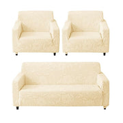 Universal Jacquard Waterproof Camellia Thickened Fabric Sofa Cover (Beige)