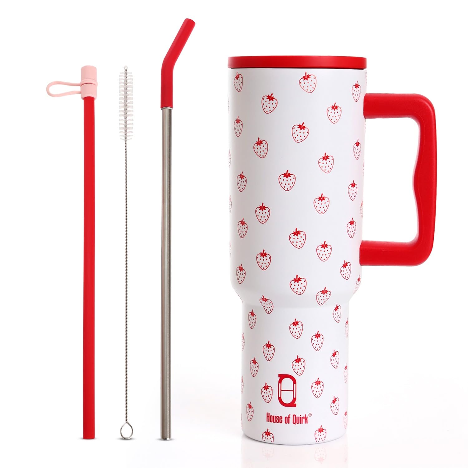 1200ML Insulated Stainless Steel Tumbler with Lid, Handle & Straws - (1200 ML)