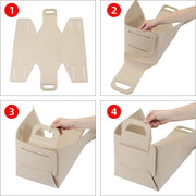 Storage Basket Felt Storage Bin Organizer with Carry Handles (Pack of 3)