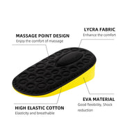 Height Increasing Heel Pad – 3 cm Lift Silicone Insoles (1 Pair, Yellow/Black)