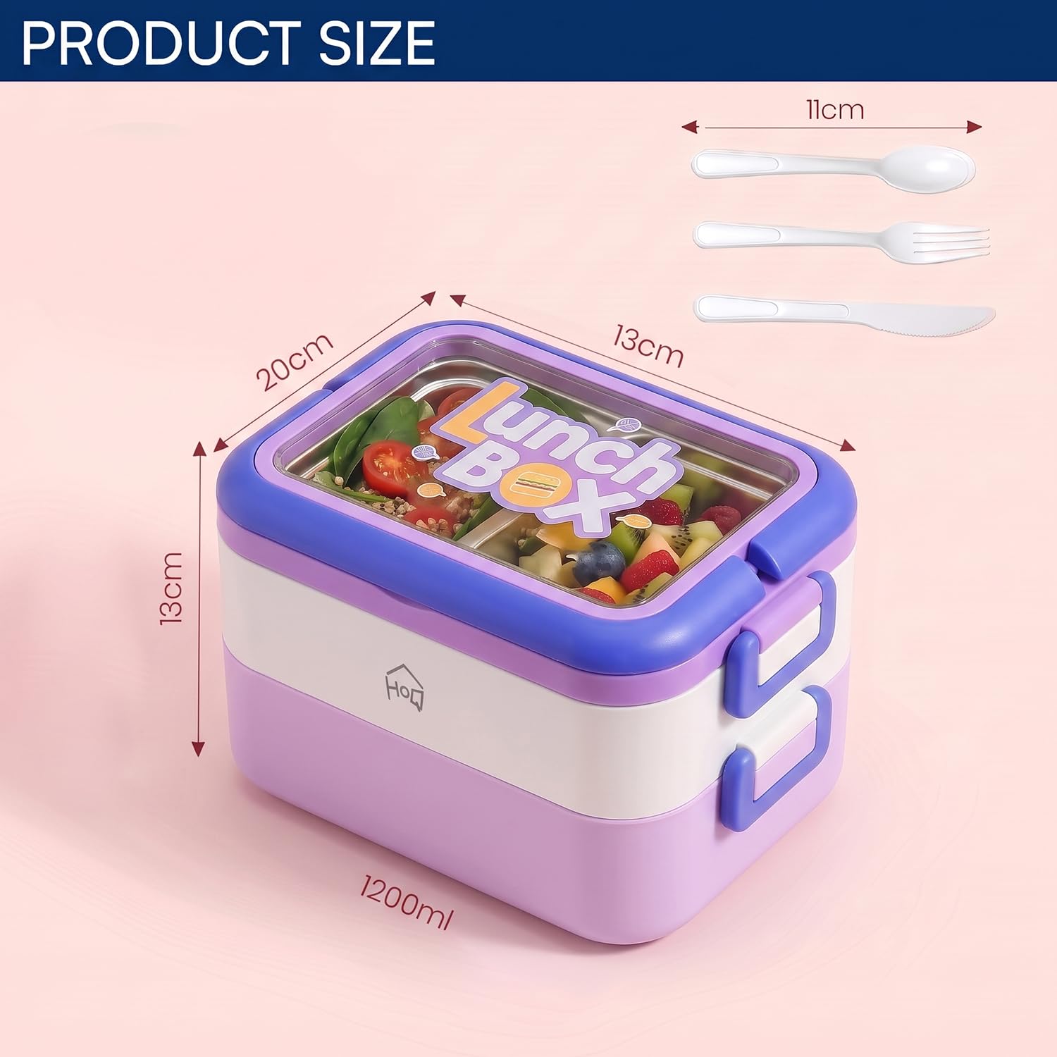 1200ml Stainless Steel Insulated Lunch Box