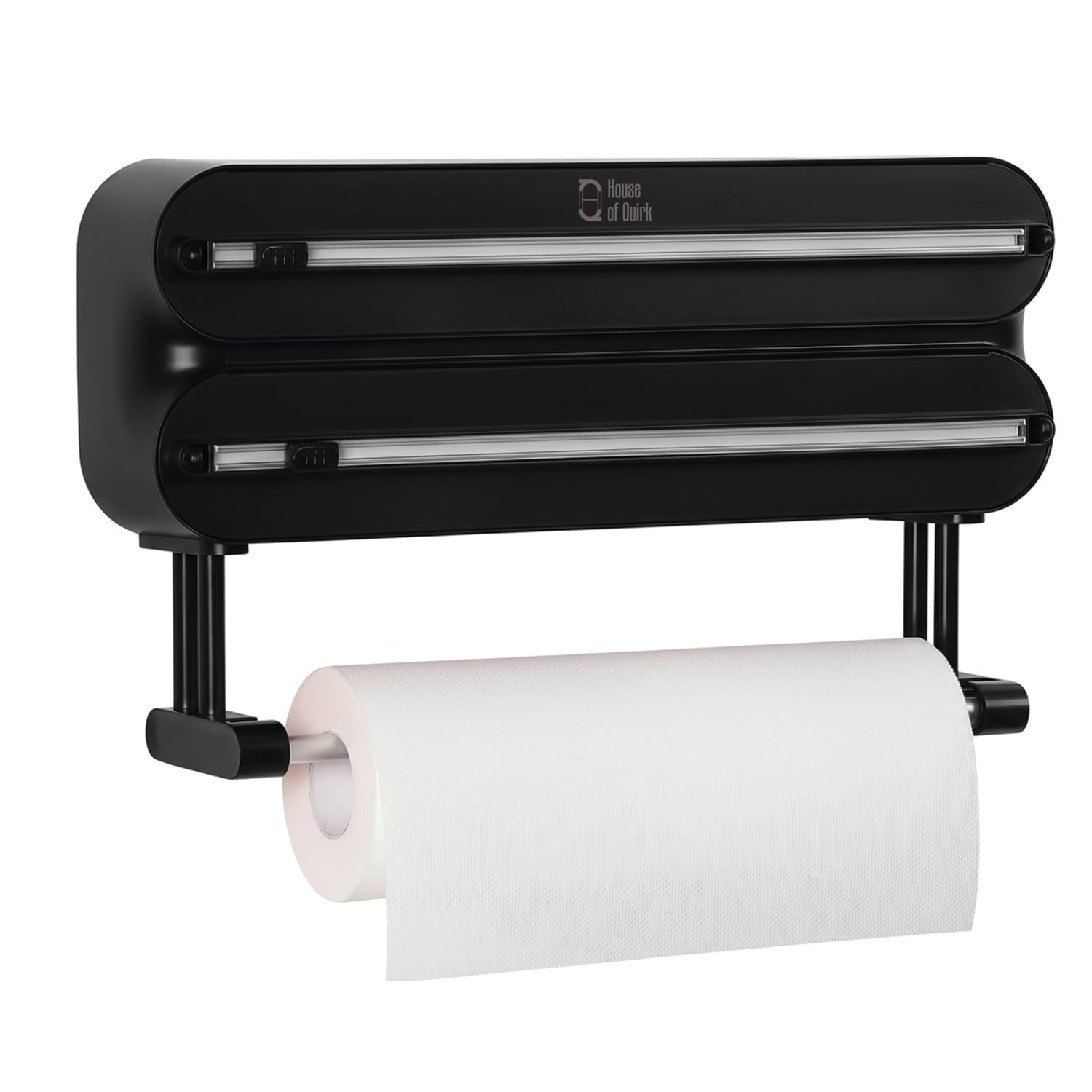 3-in-1 Magnetic Wrap Dispenser & Cutter – Aluminum Foil, Plastic Wrap & Paper Towel Organizer