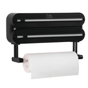 3-in-1 Magnetic Wrap Dispenser & Cutter – Aluminum Foil, Plastic Wrap & Paper Towel Organizer