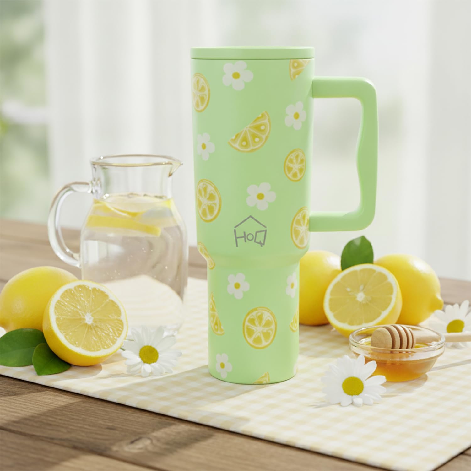 New Stylish Stainless Steel Tumbler with Lid, Handle & Straws - (1200 ML)