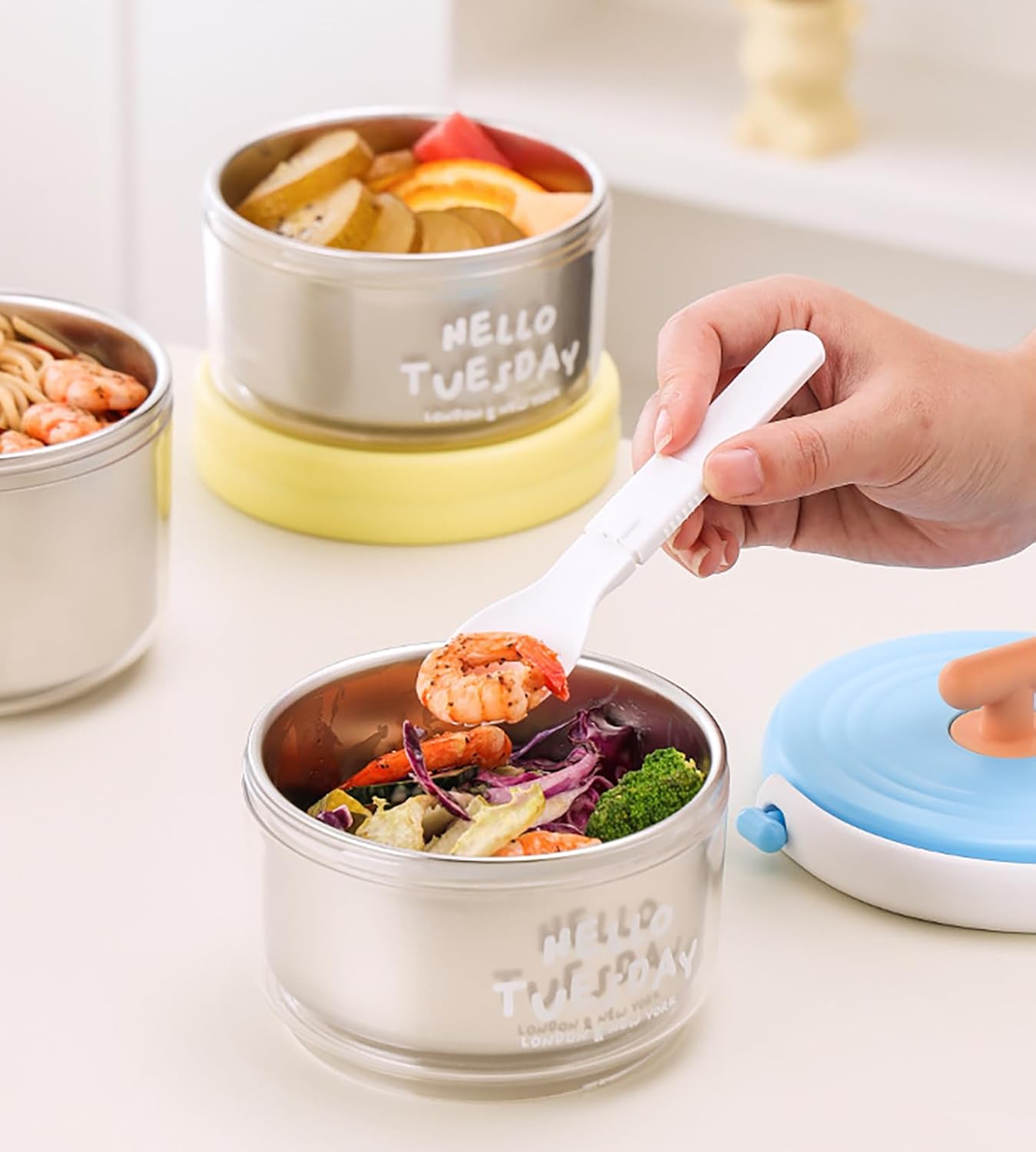 304 Stainless Steel 2-Layer Portable Lunch Box