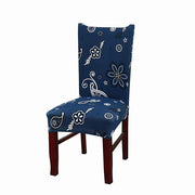 Polyester Elastic Stretch Removable Washable (Dark Blue Paisley)