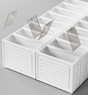 6 Layer Plastic Storage Bins with Lids - Shoe Storage box (Cream)