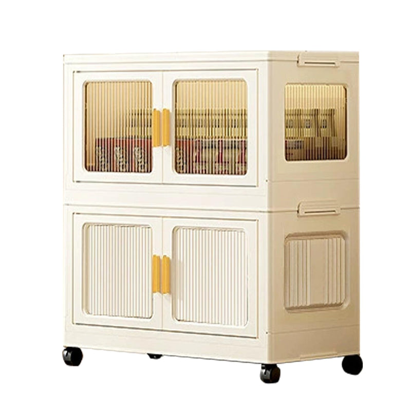 Foldable Storage Box Cabinet Wardrobe Organizer with Wheels