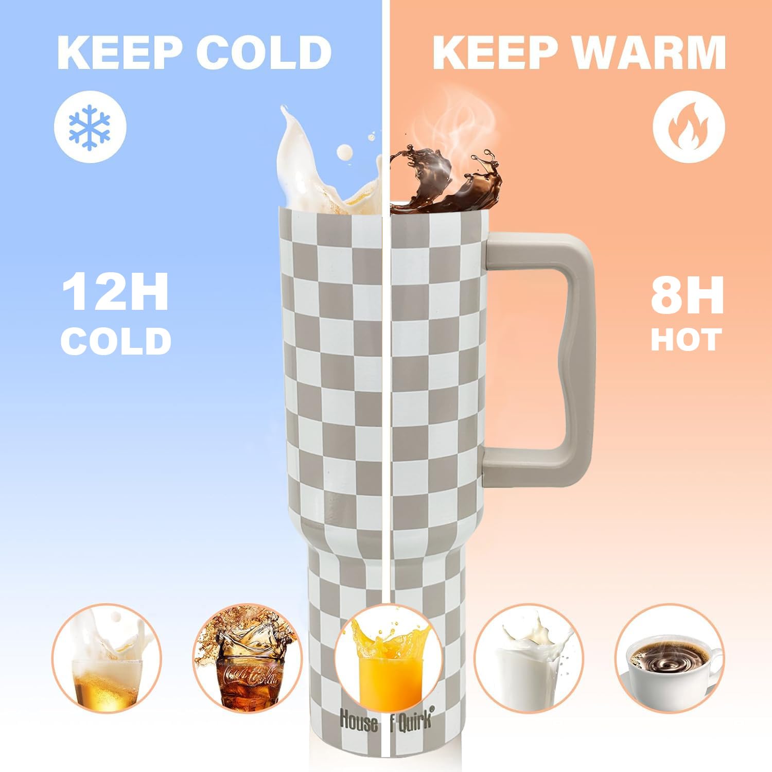 Stainless Steel Vacuum Insulated Tumbler with Straw and Lid & Handle - (1200 ML)