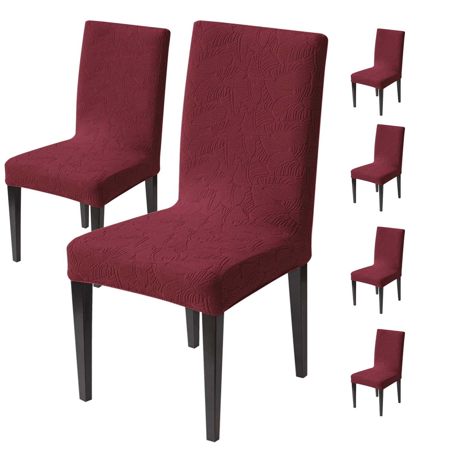Stretchable Jacquard Dining Chair Cover – Universal Fit, 220 GSM-Maroon