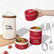 304 Stainless Steel Bento Lunch Box – 3 Stackable Containers (2×420ml + 1×620ml) with Insulated Case